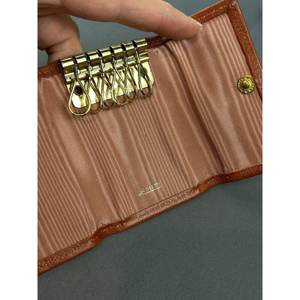 Vintage NOS Amity Brown Leather Folding Key Case Holder - Picture 3 of 15